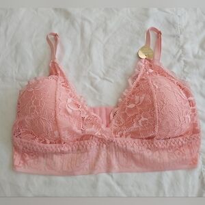 Juicy Couture Pink Lace Bralette Wireless Logo Band